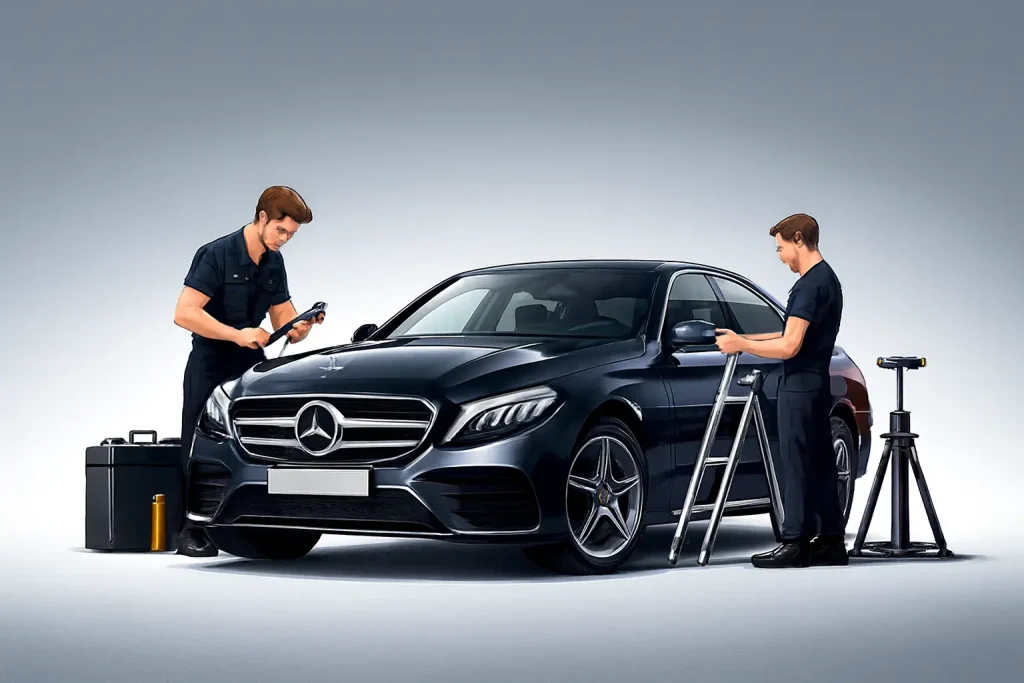 تخصصی ترین خدمات صافکاری بنز در بهترین کیفیت ممکن | BENZ بررسی اولیه خودرو در خدمات صافکاری بنز