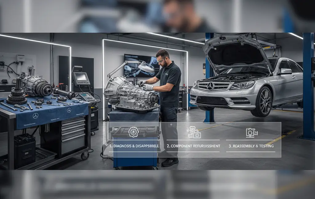 یهترین خدمات تعمیر گیربکس بنز به صورت تخصصی | BENZ مراحل تعمیر گیر بکس بنز (BENZ)