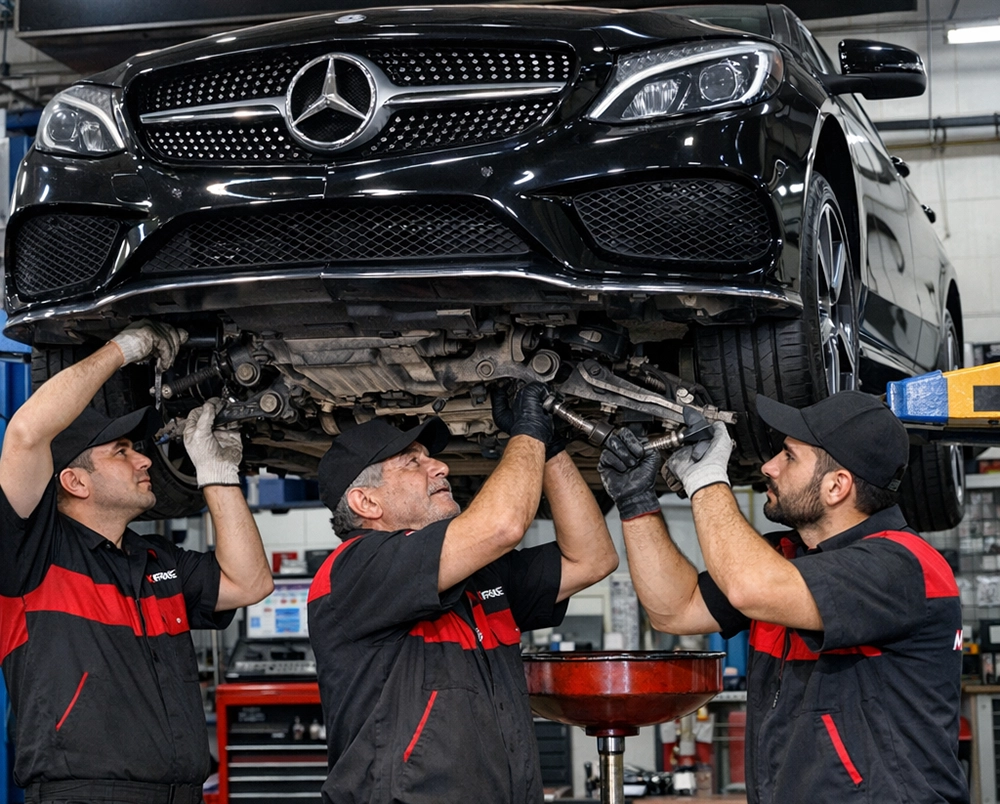 خدمات تعلیق و زیربندی بنز؛ تخصص و کیفیت کی فورس | BENZ خدمات تعلیق و زیربندی بنز