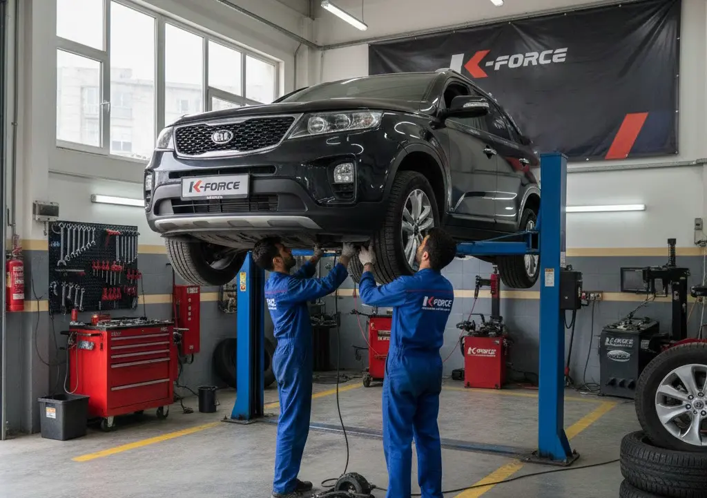 خدمات تعلیق و زیربندی خودرو کیا با ضمانت | KIA خدمات تعلیق و زیربندی خودرو کیا در کی فورس